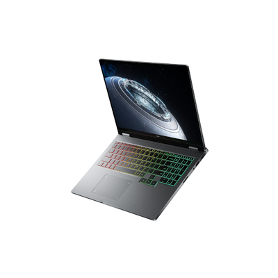 Infinix GT Book Open laptop with colorful keyboard on a white background