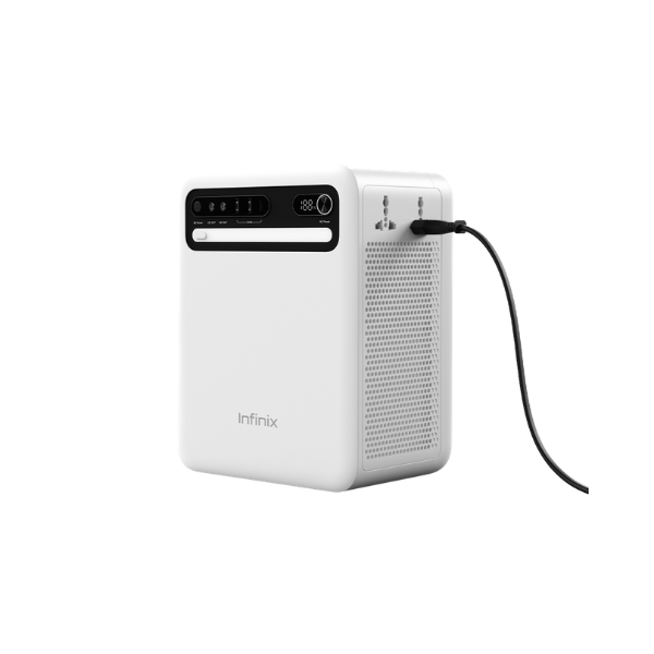 Infinix XENERGY L1000 portable power station angled side view